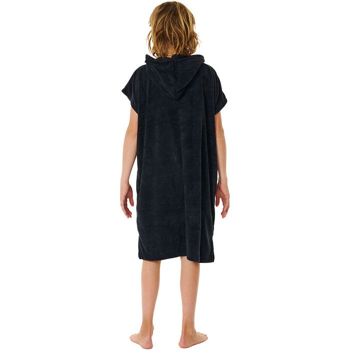 2024 Rip Curl Junior Brand Hooded Towel Changing Robe / Poncho 007BTO - Black / Grey